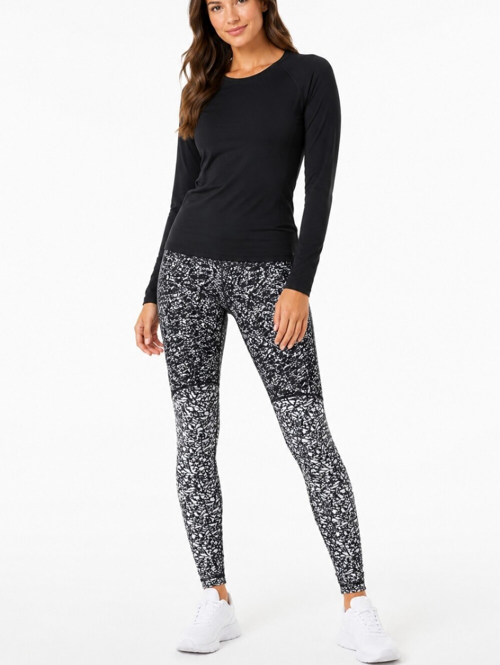 Lululemon S4 Black And White Icebreaker High Rise Leggings